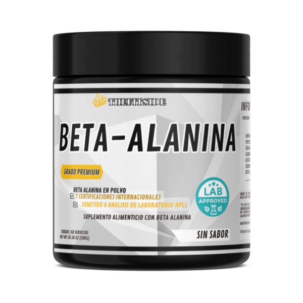 Envase de Beta-Alanina 300g TheFitSide – suplemento certificado para mejorar resistencia muscular